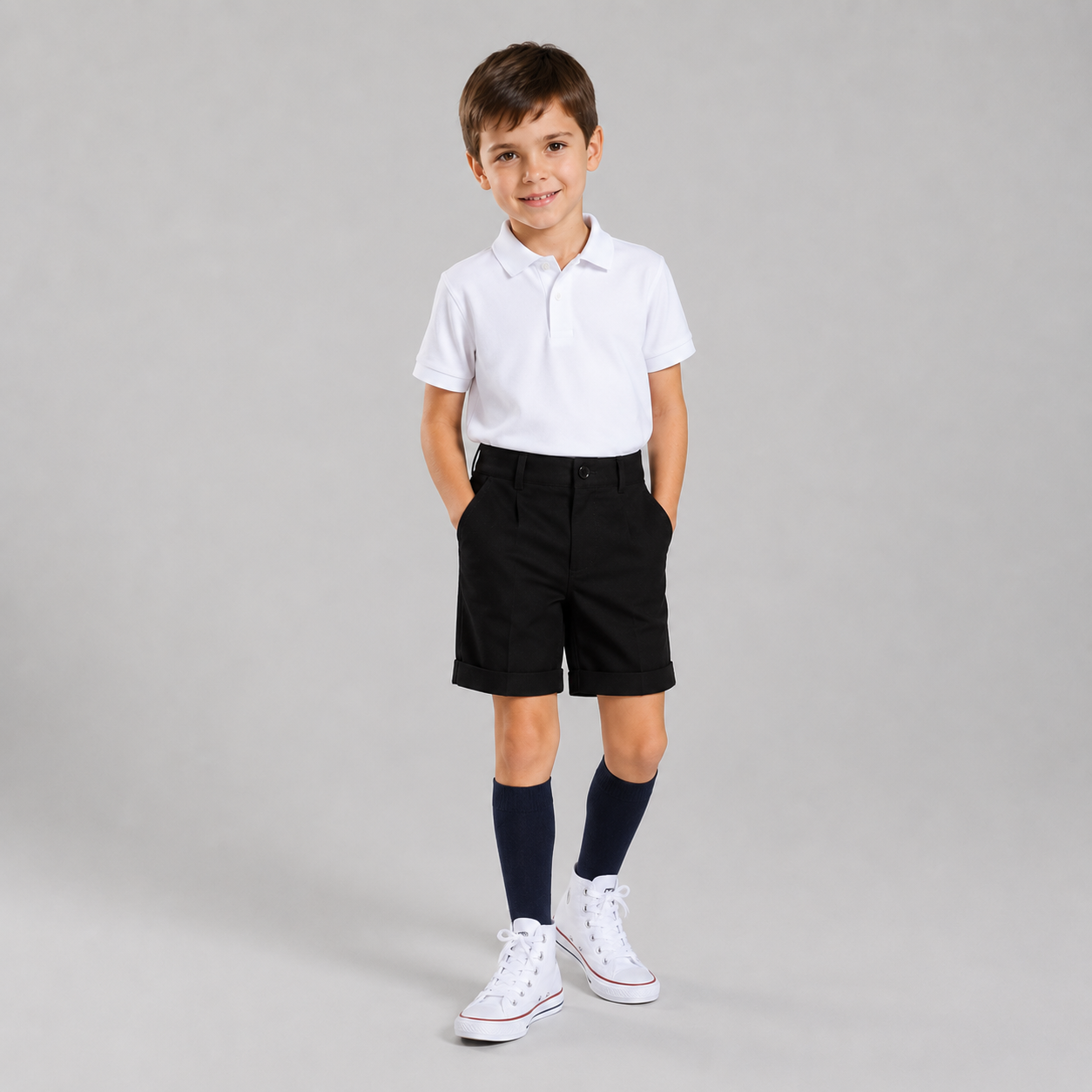 Gary's bermuda scolaire enfant gris clair zip taille 8