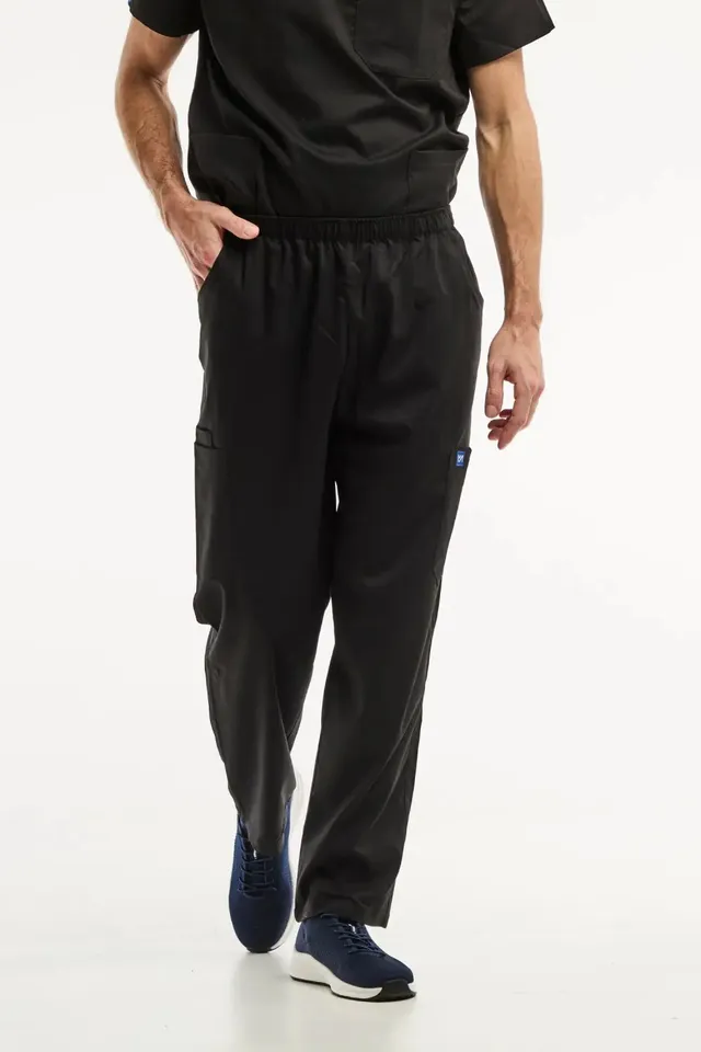 Aelin LUCA Pantalon médical Homme Noir stretch