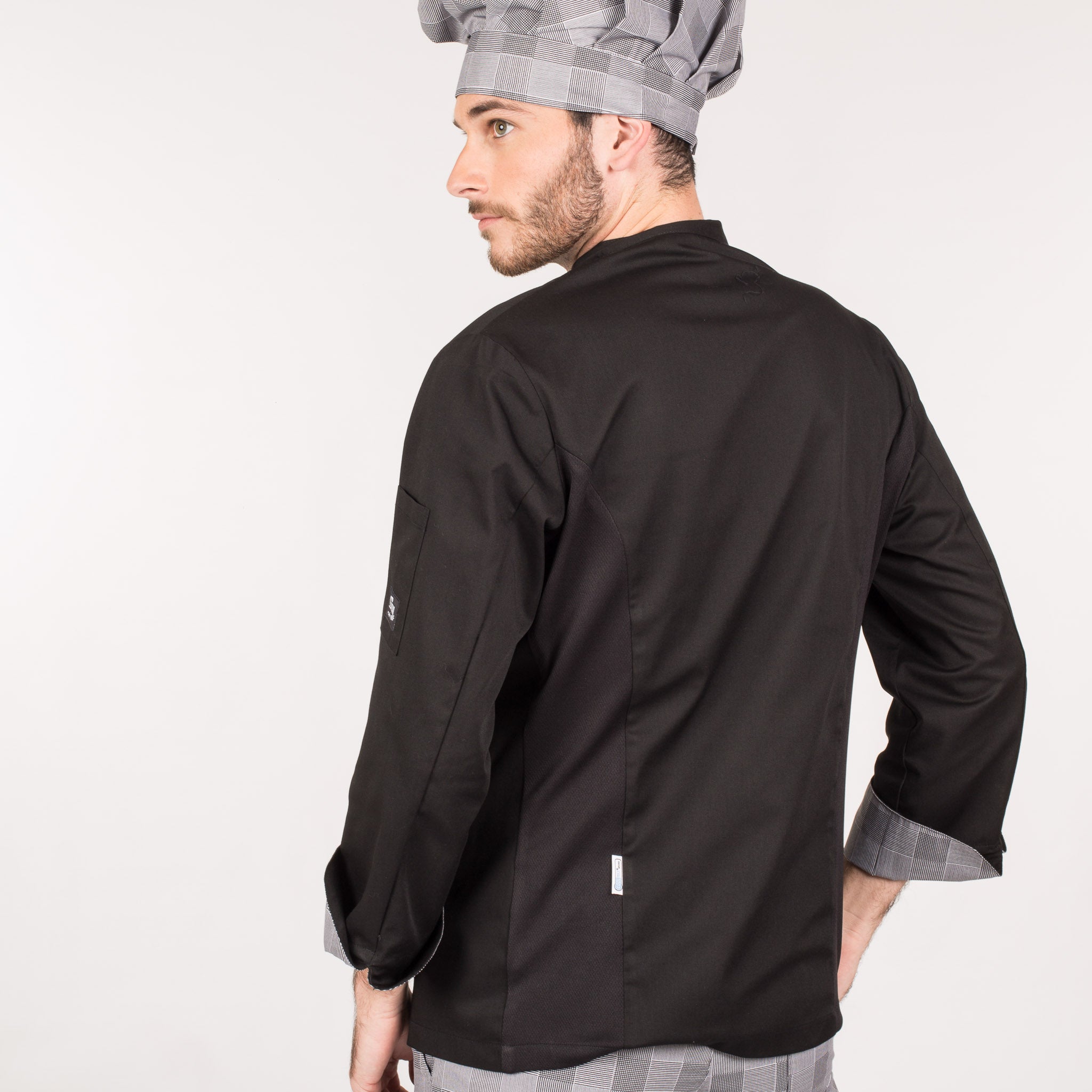Gary's Cronos veste de cuisinier noire 100% coton