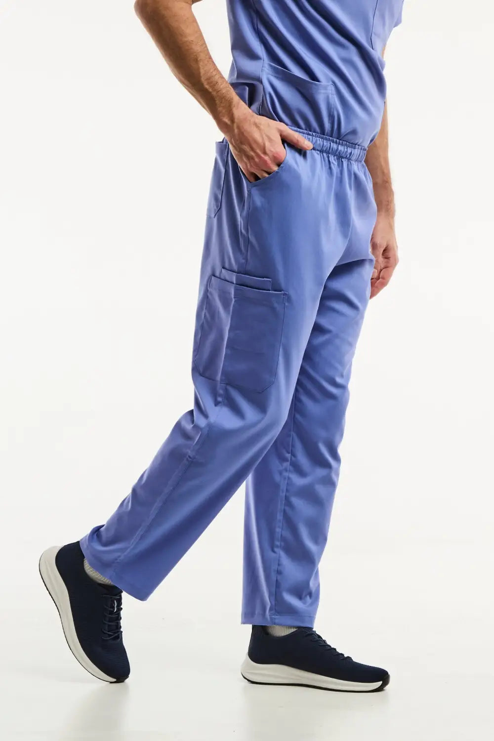 Aelin LUCA tenue médicale homme bleu col V