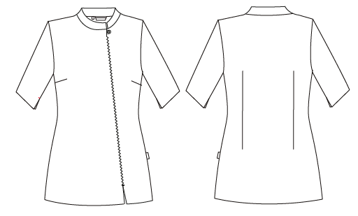 Gary's Blouses tunique femme zip latéral col mao noire