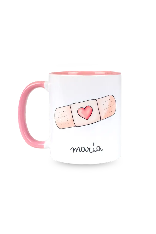 Enfermania Tirita mug céramique rose 350 ml personnalisable