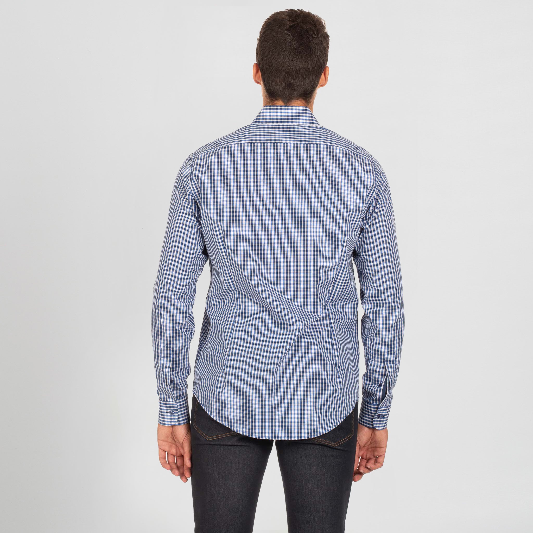 Gary's Vicenzo Chemise homme vichy slim marine