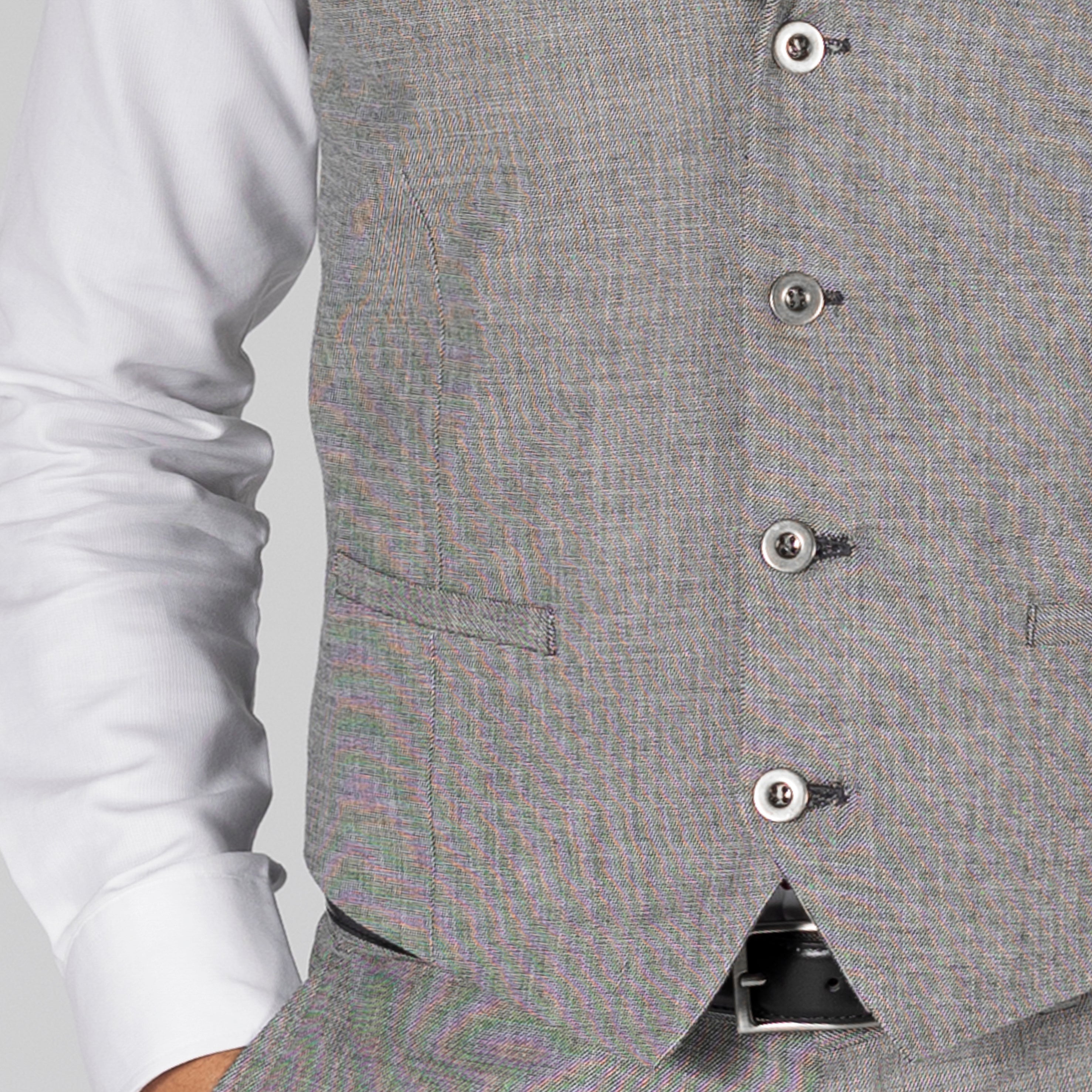 Gary's Cheviot Gilet homme gris coton service