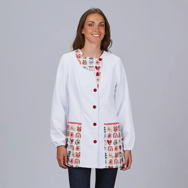 Gary's Animales blouse médicale blanc imprimé animaux