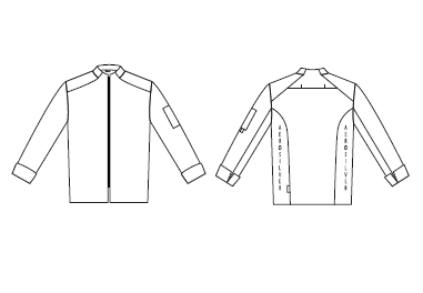 GARY'S Ferrer veste cuisine unisexe bleu pétrole zip