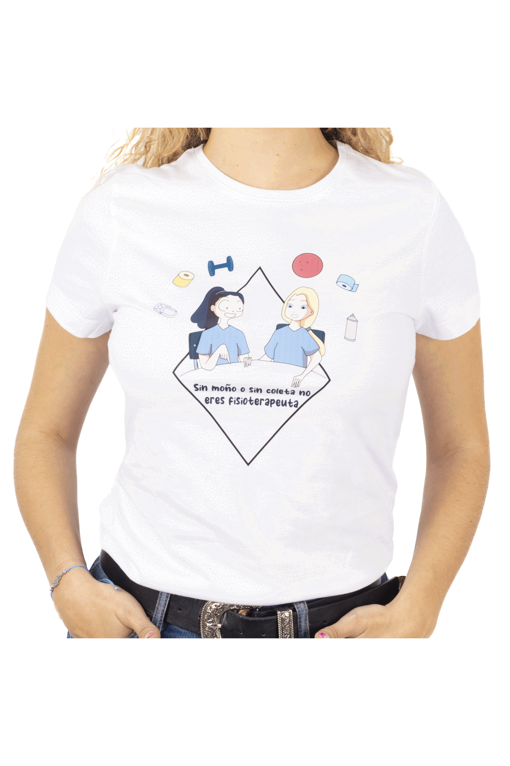 Enfermania Ropa t-shirt femme Eres Fisioterapeuta blanc coton