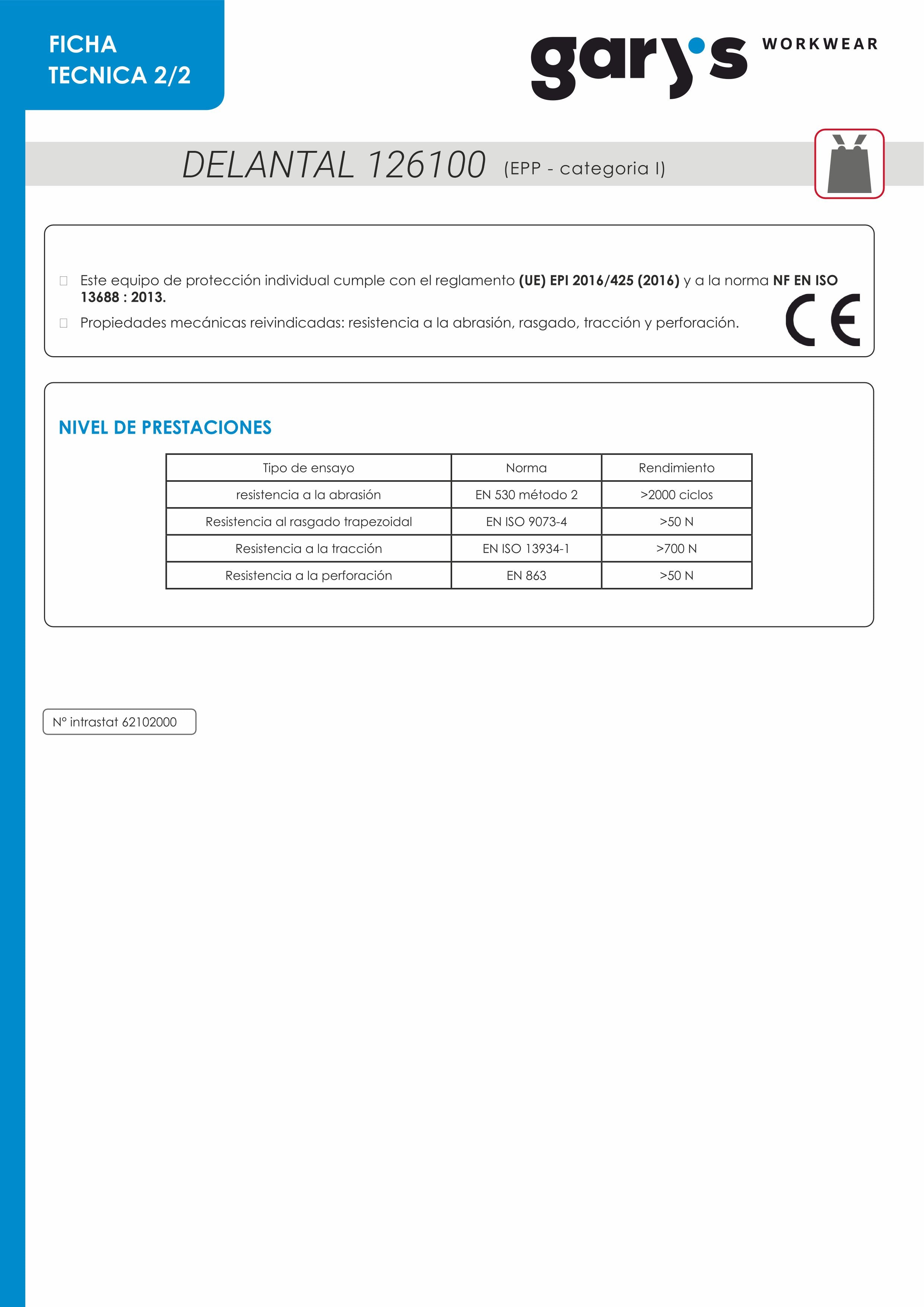 Gary's Ares tablier nitrile blanc 115x90 cm protection
