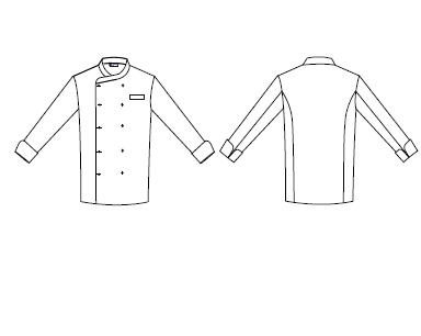 Gary's París veste cuisinier noire pistache manches longues