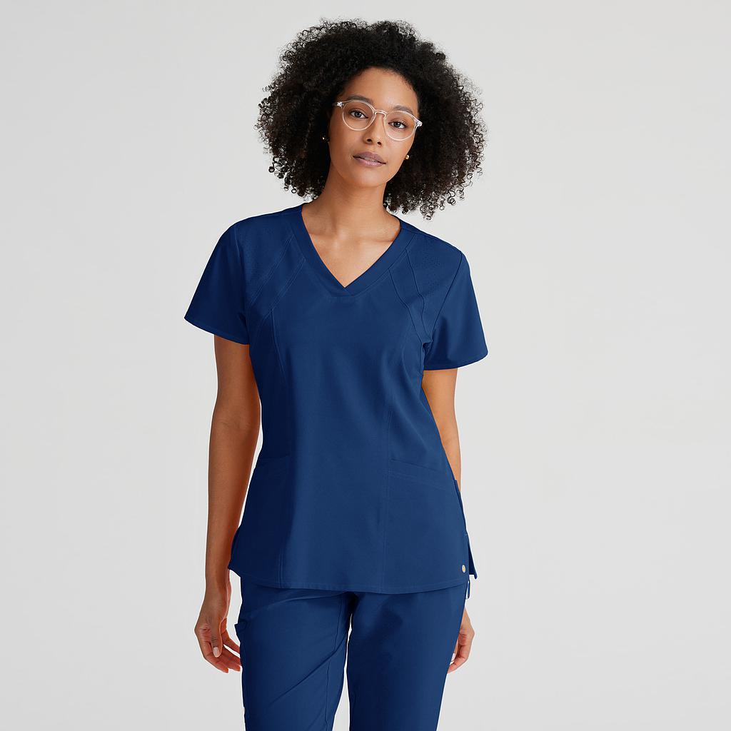 Gary's Blouses Racer Top Barco tunique médicale royal