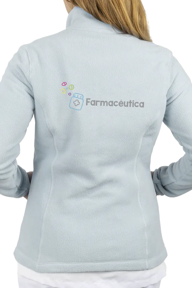 Enfermania Ropa polaire femme bleu glace pharmacien brodé