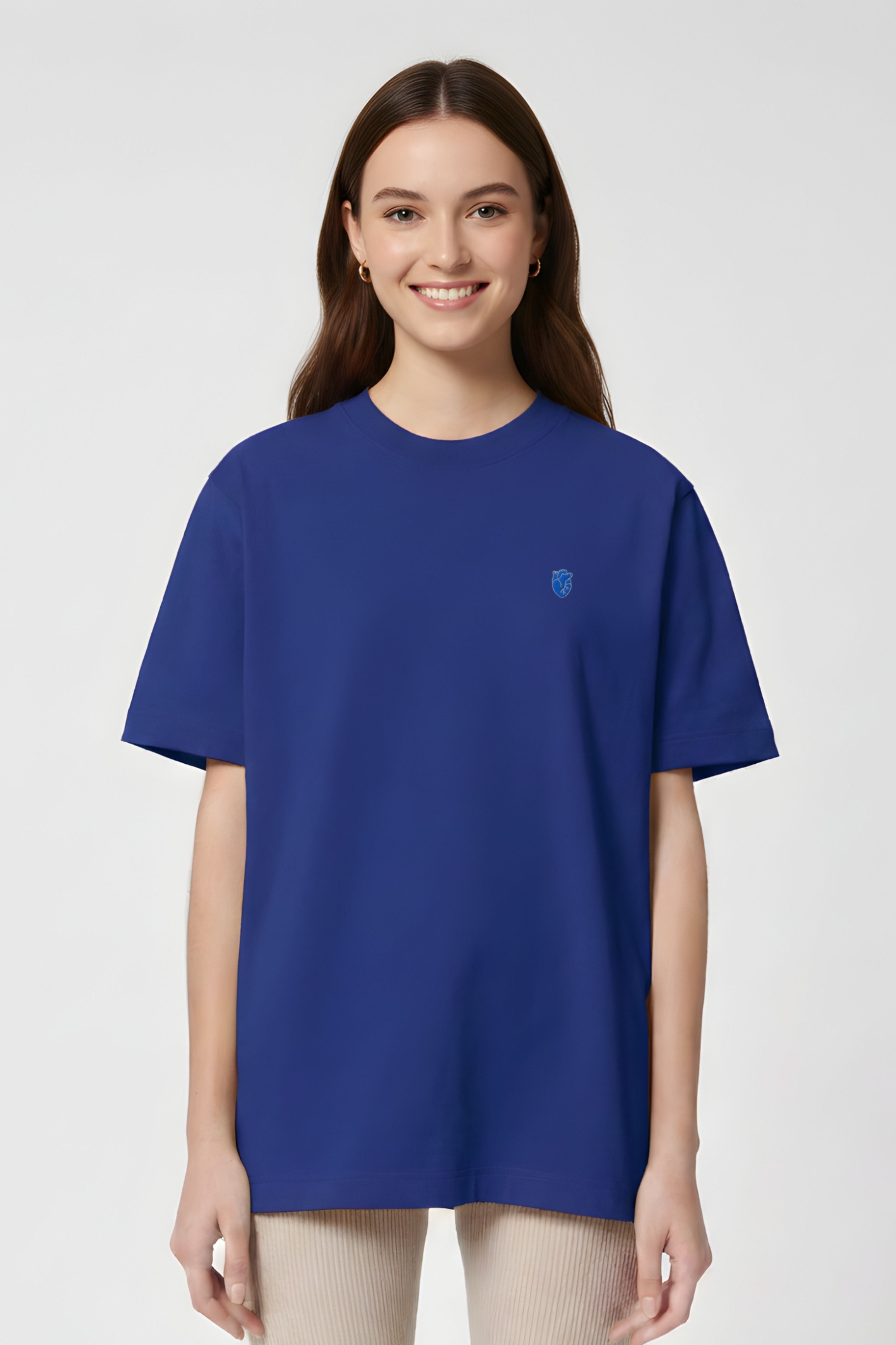 Aelin Slimfit NEW T-shirt heavy coton coeur bleu royal