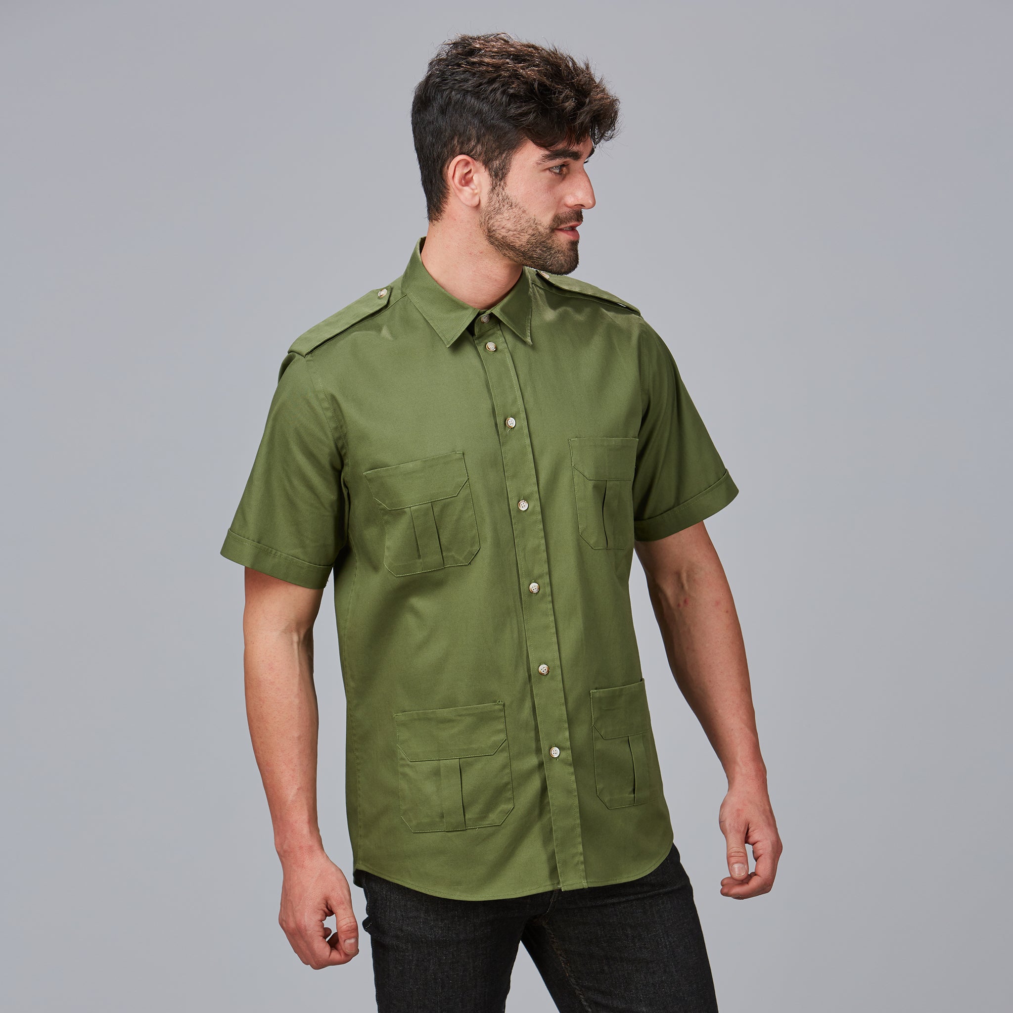 Gary's Aciron Chemise Unisexe Noir Chemise Travail 4 Poches