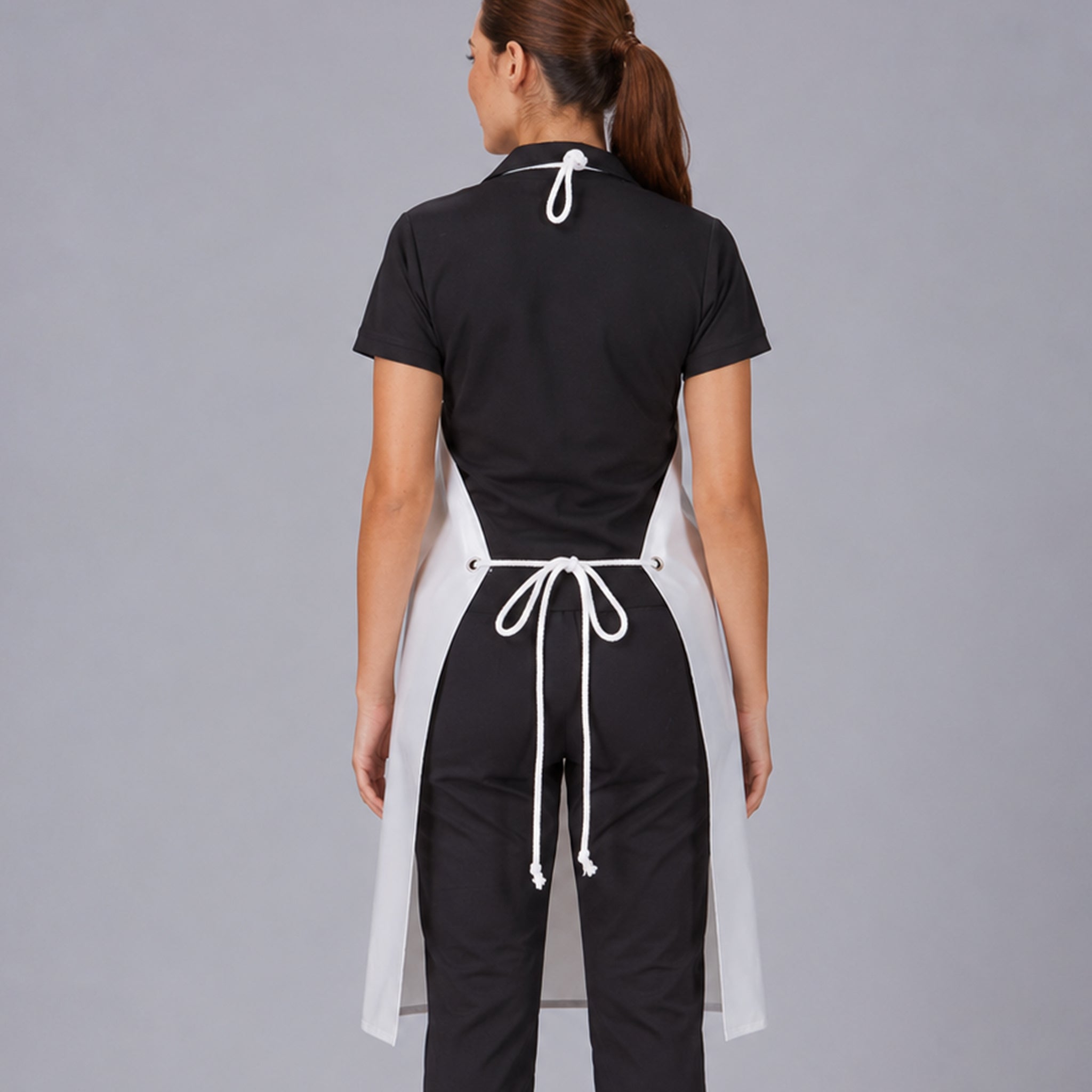 Gary's Aprons tablier bavette PVC blanc 90x70 cm