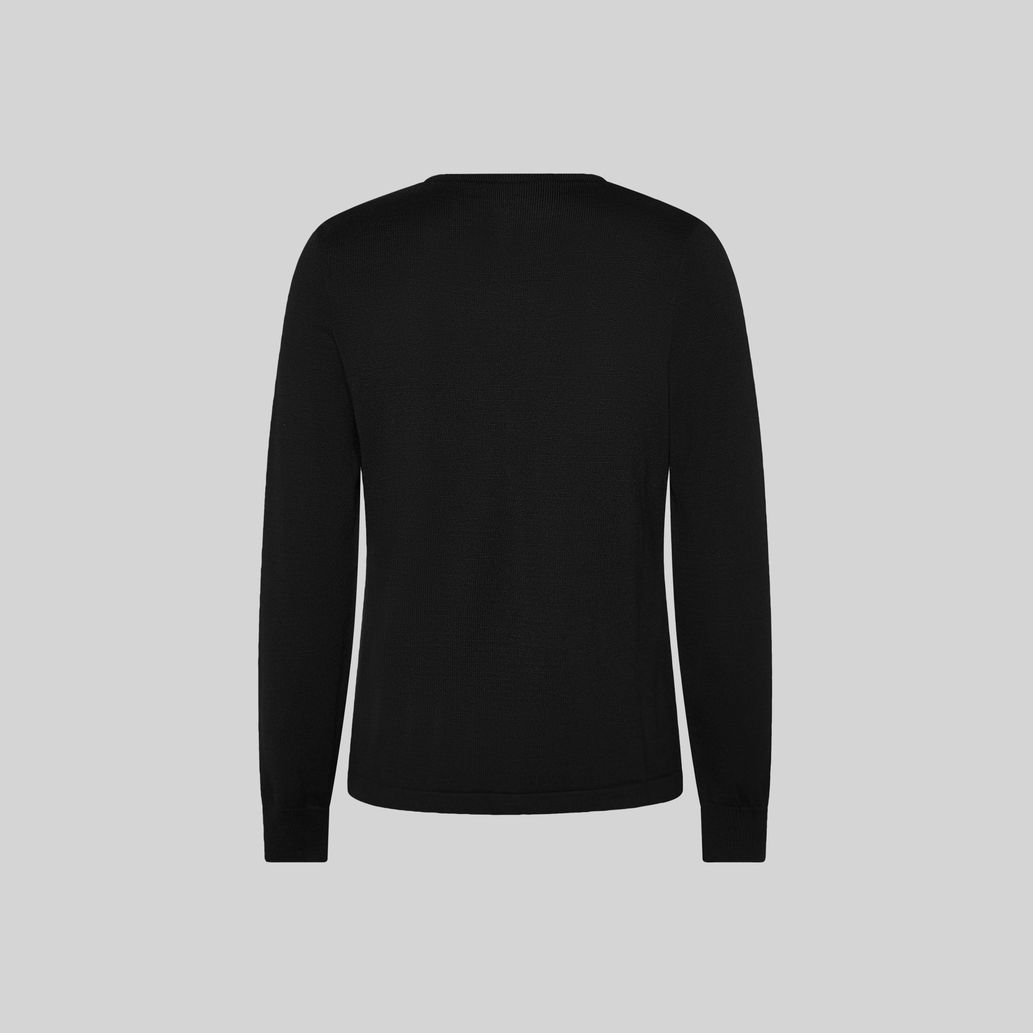 GARY'S Cardigan gilet de travail femme noir laine mérinos