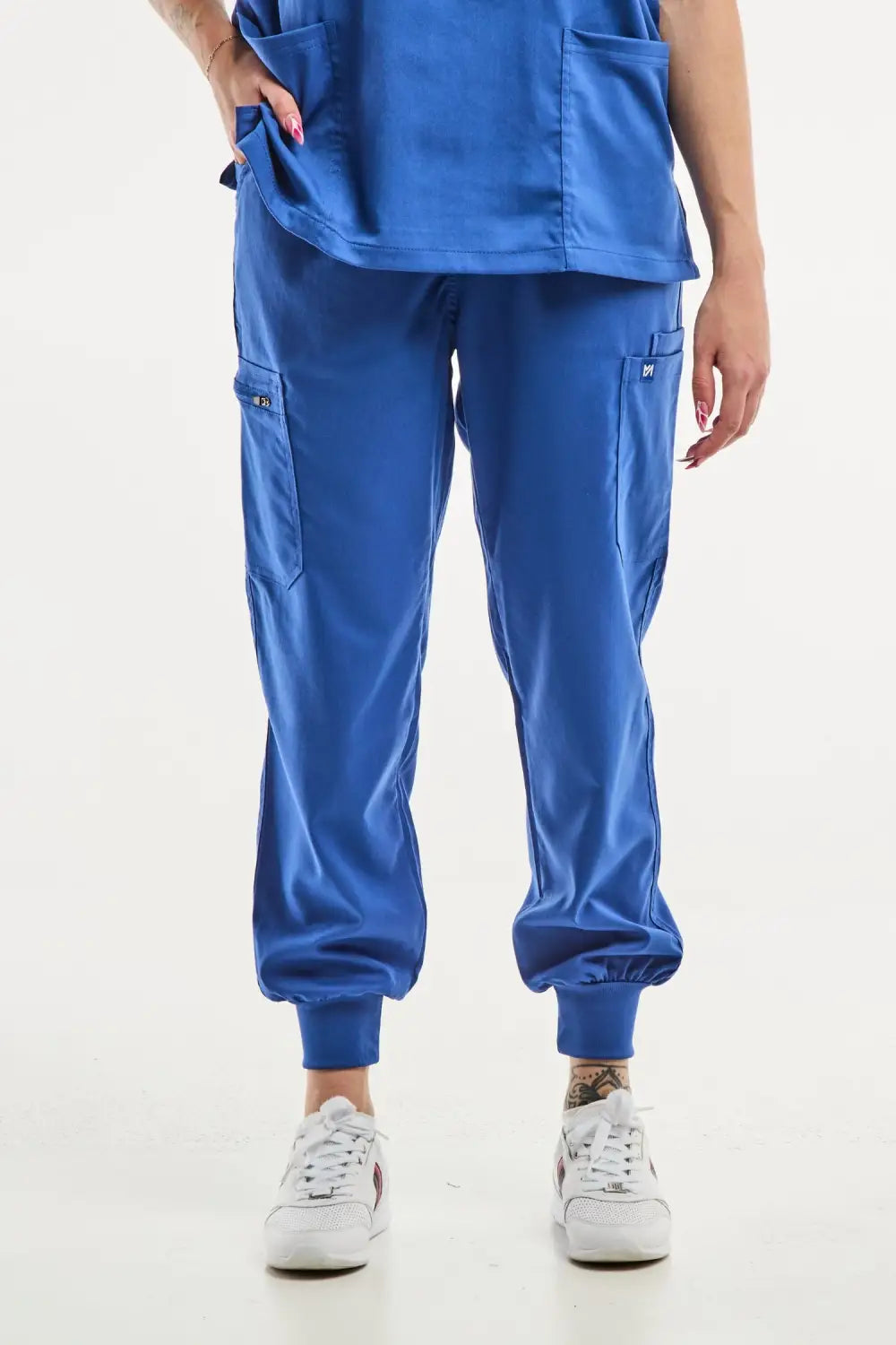 Aelin EMMA Jogger tenue médicale femme bleu roi col V