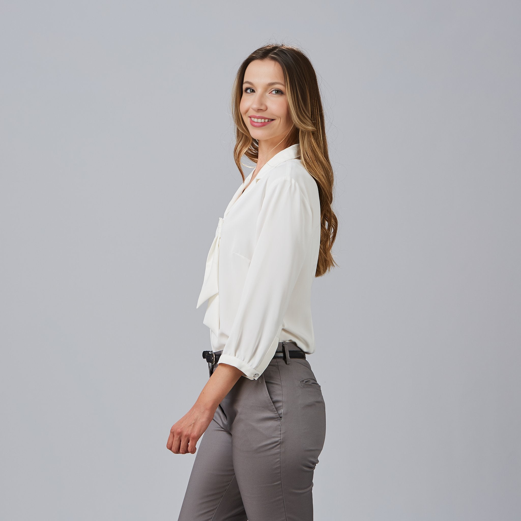 GARY'S Flavia chemisier blouse femme col lavallière stretch