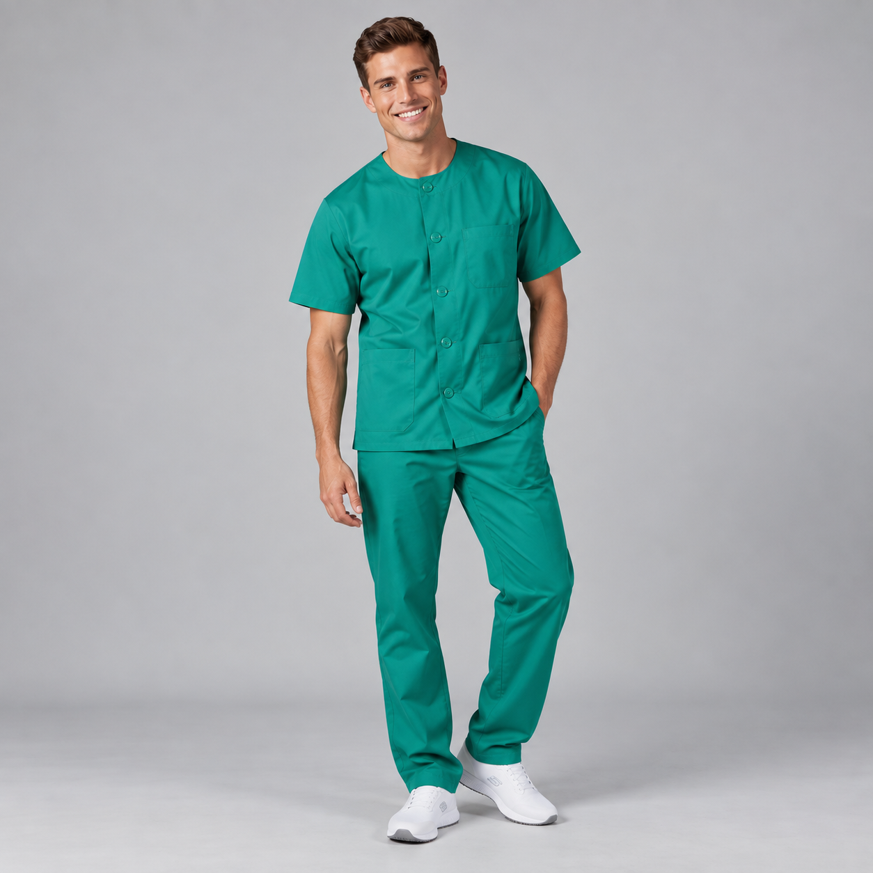 Gary's Sets Scrub Button tenue médicale bleu ciel XXS