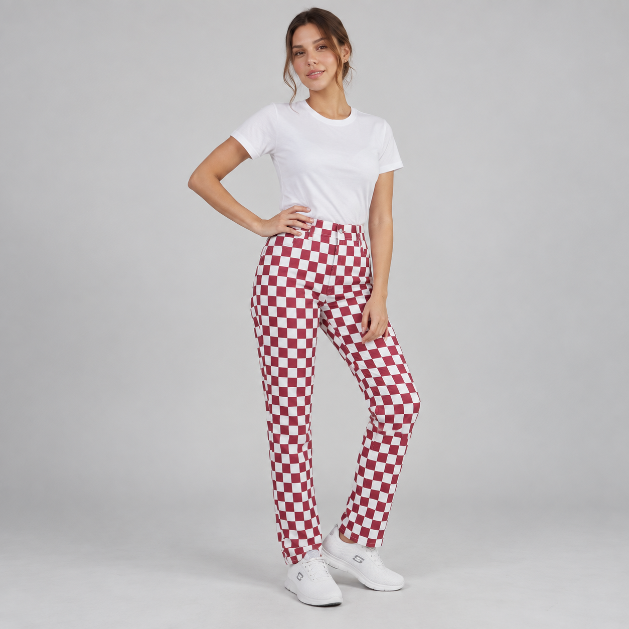 Gary's Printing pantalon cuisine damier noir/blanc 48