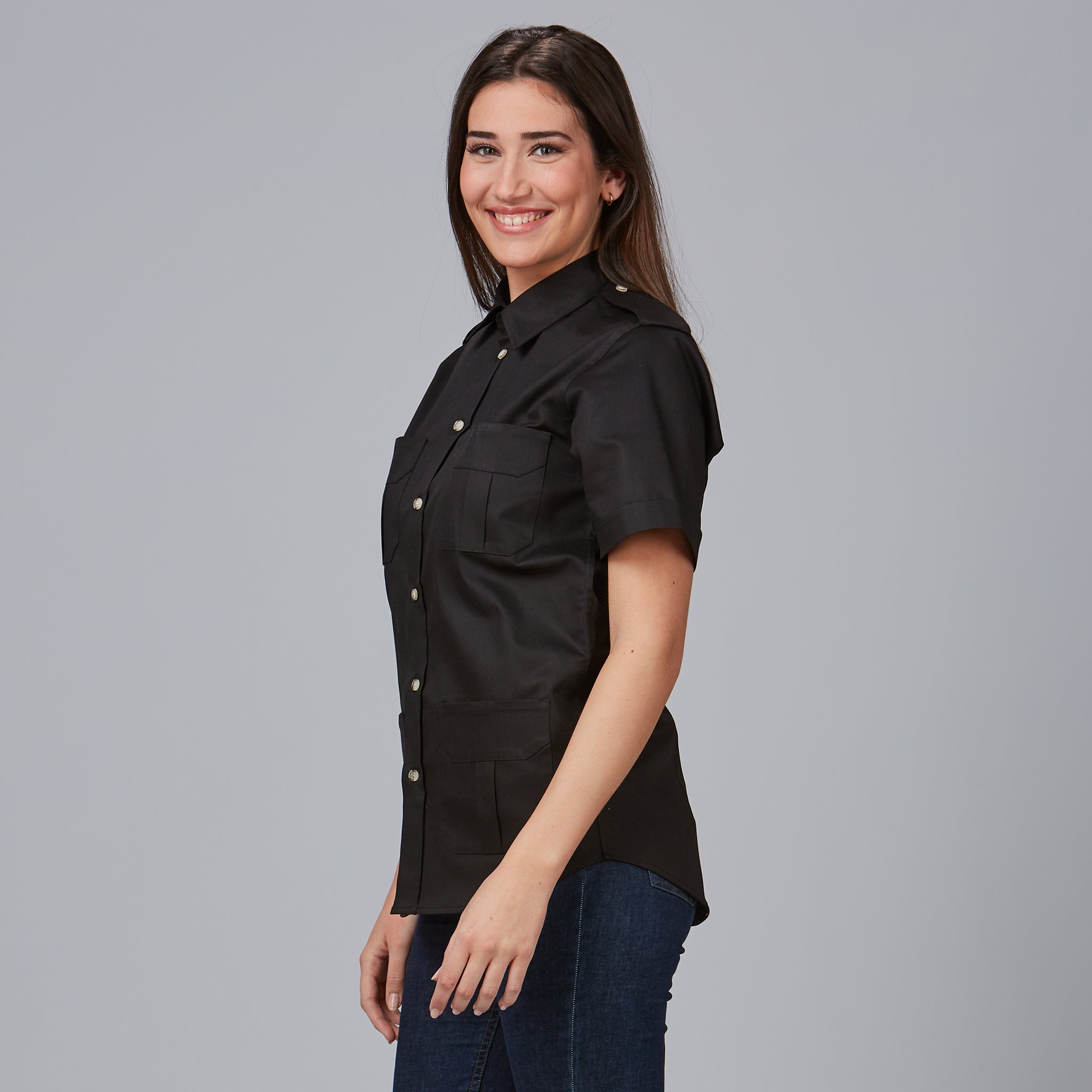 Gary's Aciron Chemise Unisexe Noir Chemise Travail 4 Poches