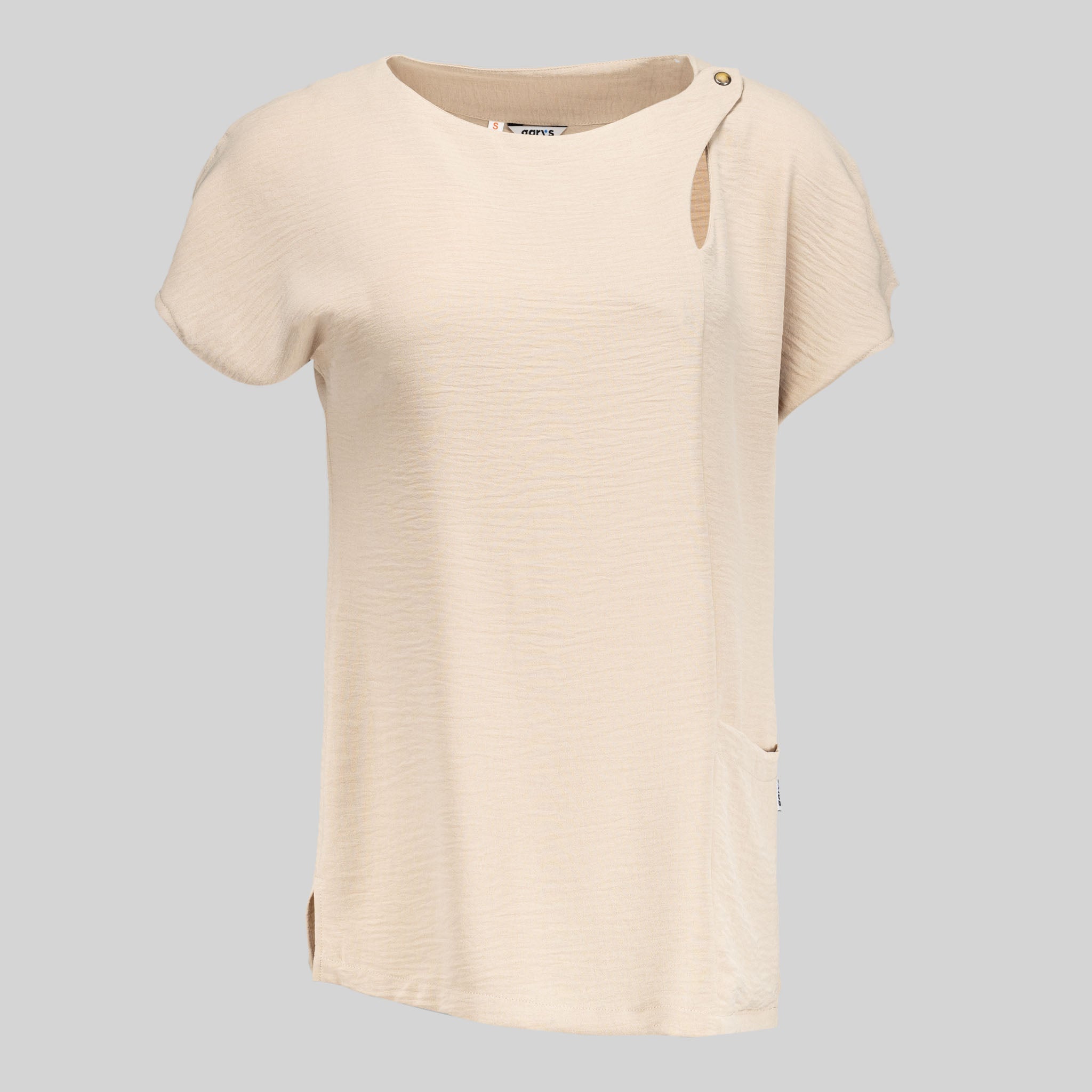 Gary's Pimpinela Blouse Femme Beige Manches Courtes