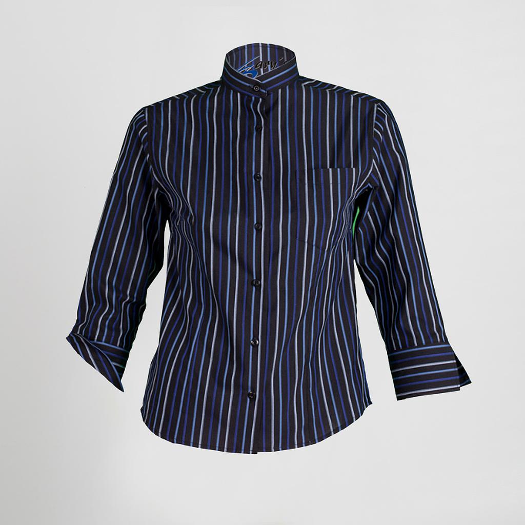 Gary's Blouse Femme Rayée Col Mao 3/4 Rayas Gris