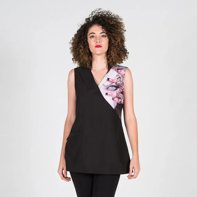 GARY'S Lilac blouse travail noire S col V polyester