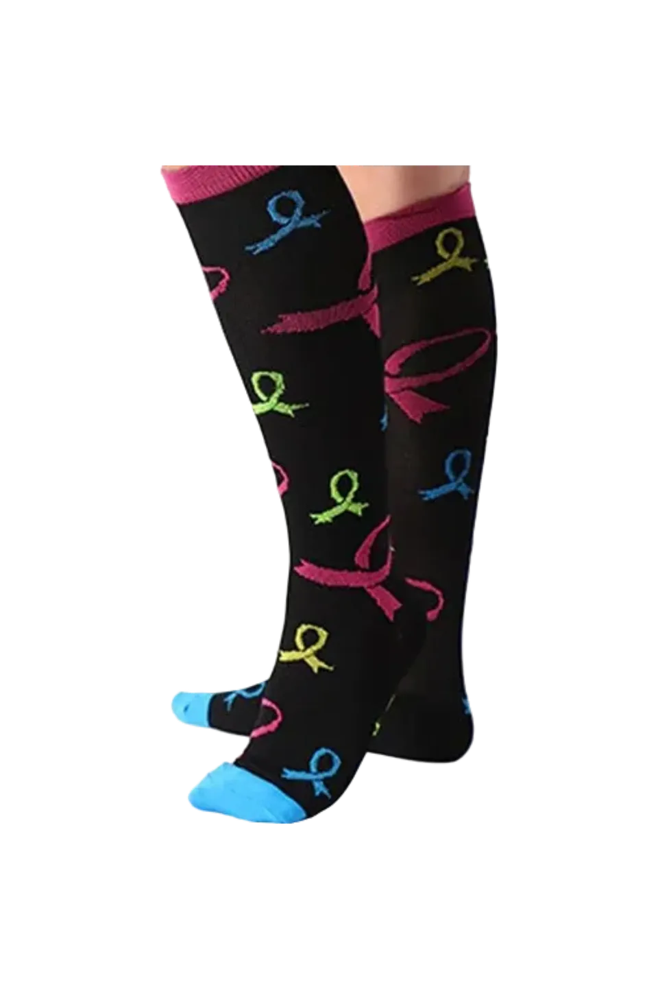 Enfermania Ropa chaussettes de compression noir nœuds taille S/M