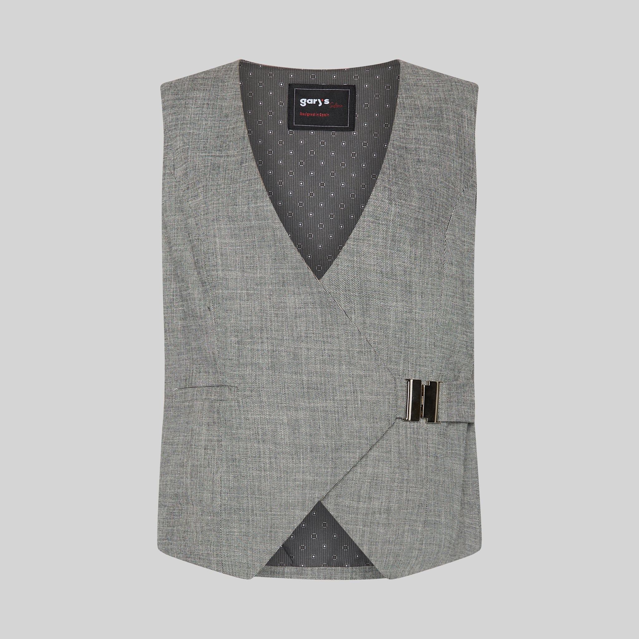 Gary's Cheviot Gilet de Travail Femme Gris Boucle