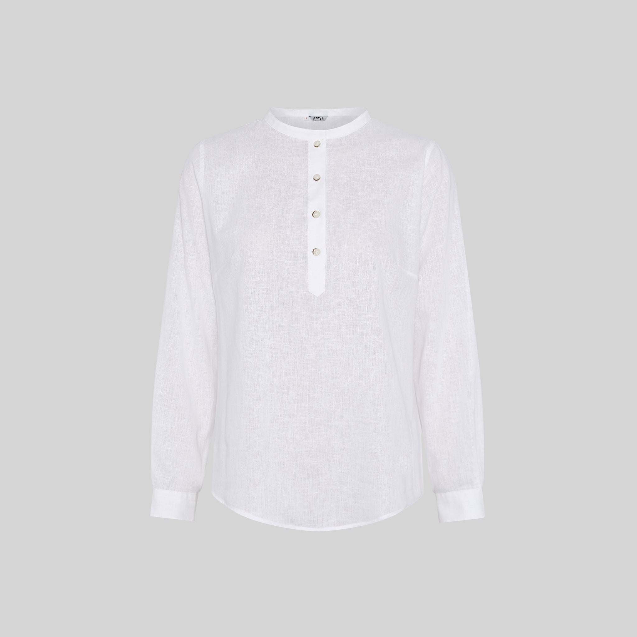 GARY'S Kaula chemise femme blanche lin coton col mao