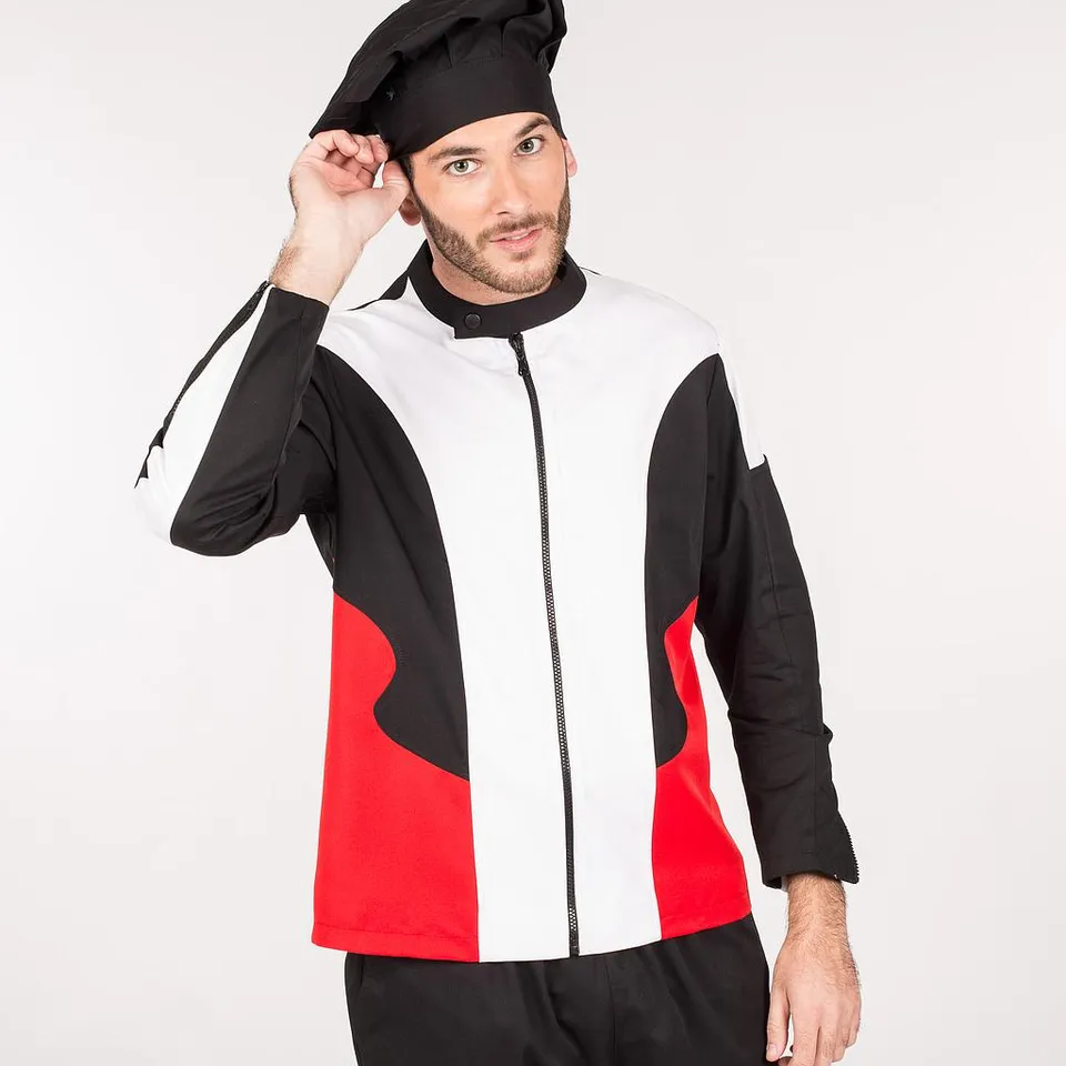 GARY'S Hipnos veste de cuisine blanche zip XS