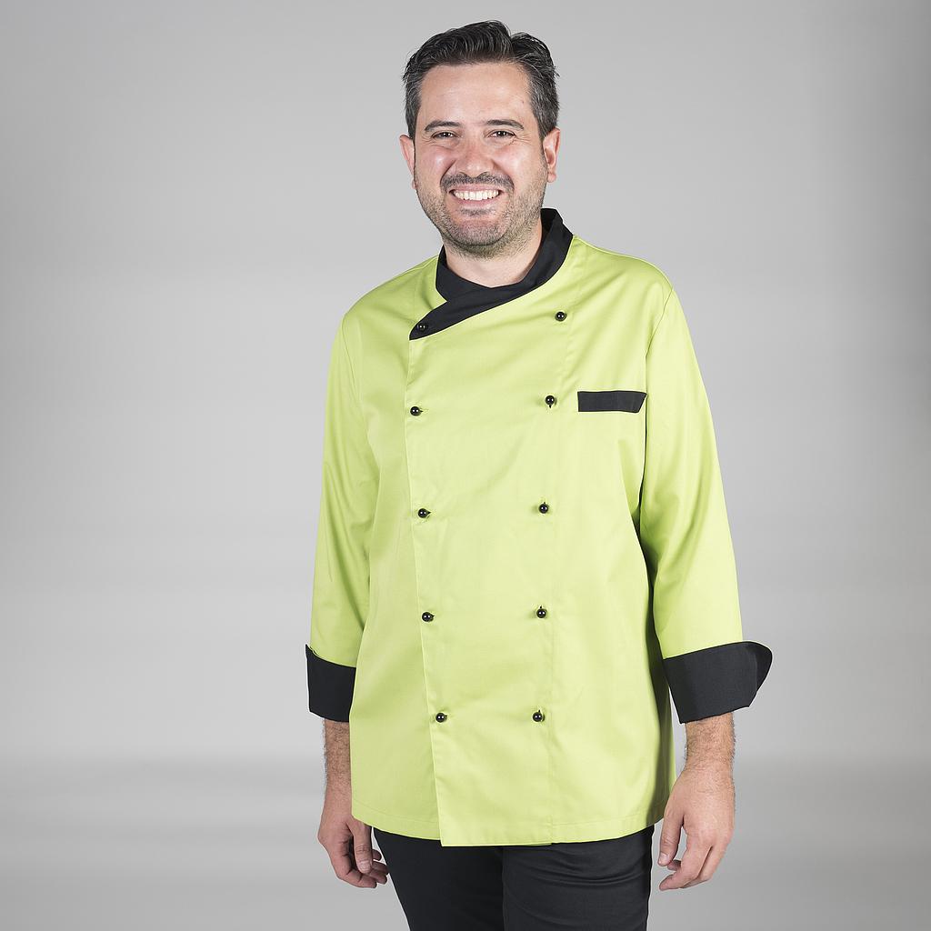 Gary's París veste cuisinier noire pistache manches longues