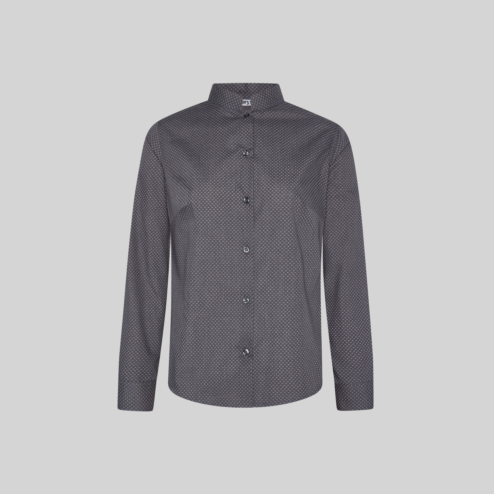 GARY'S Greta chemise femme col mao grise imprimée