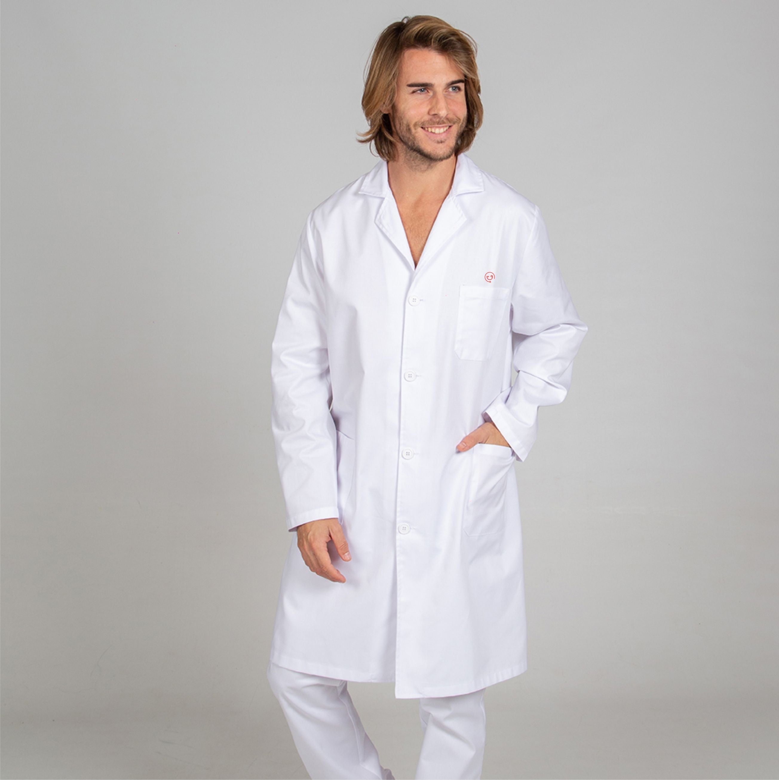 GARY'S Reyes blouse blanche unisexe boutons pression brodée