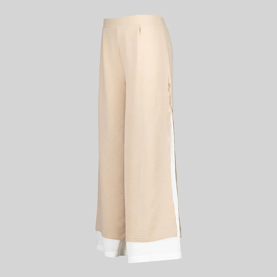 Gary's pantalon femme double gaze beige fentes