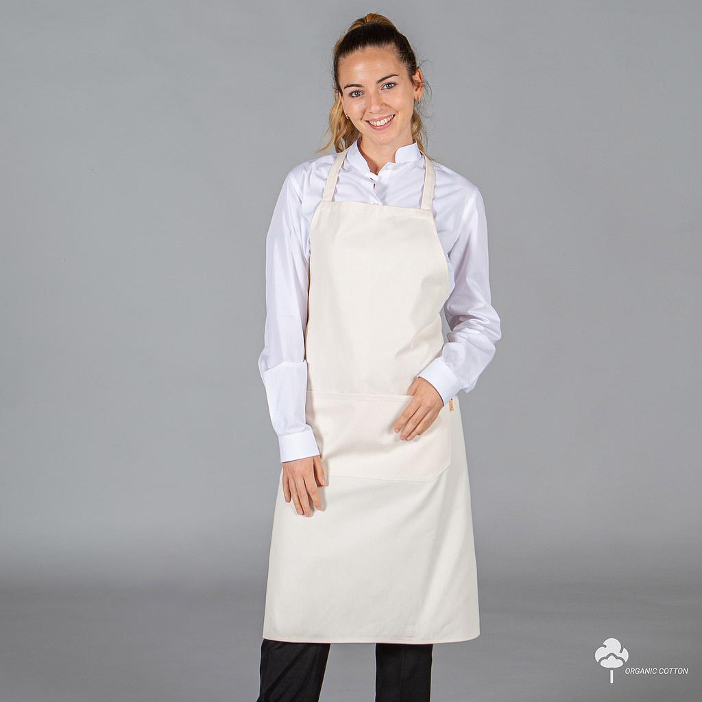 Gary's Tablier Bavette Coton Bio 91x74cm Blanc Poche