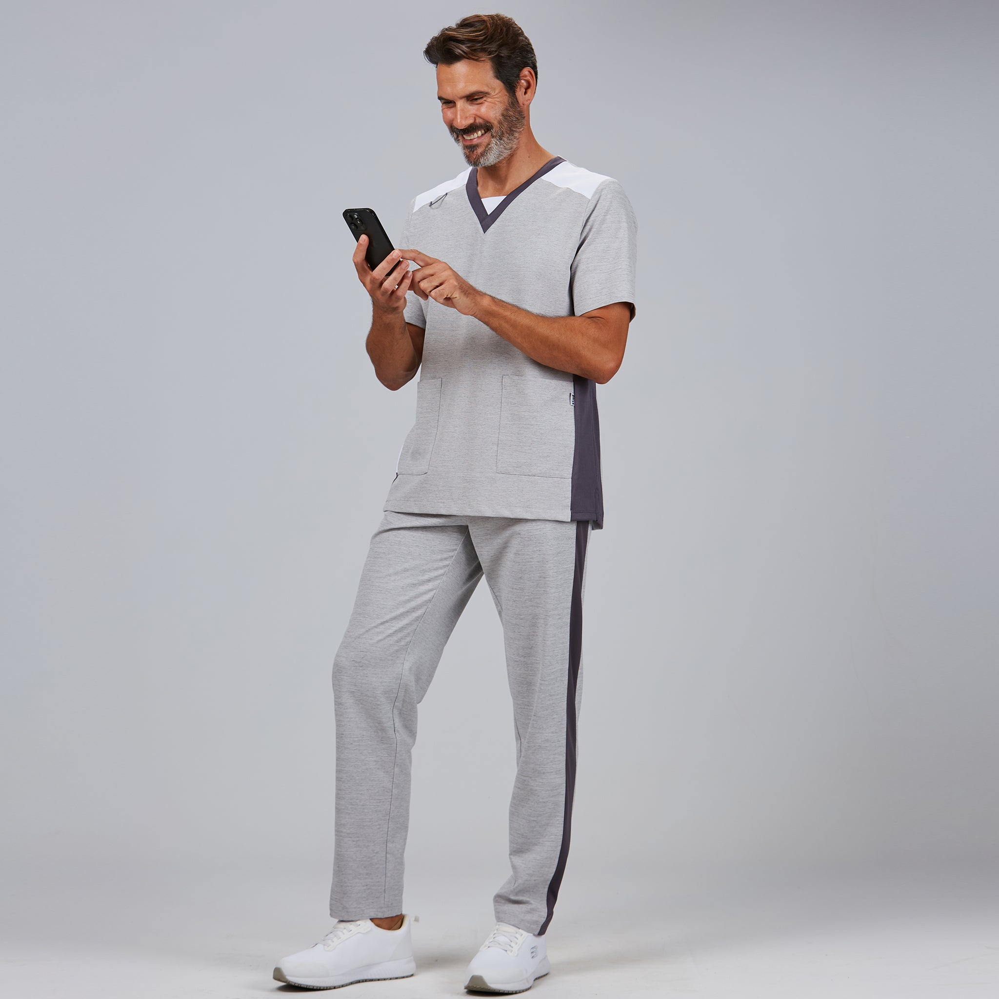 Gary's Pants Side Line pantalon médical gris perla stretch
