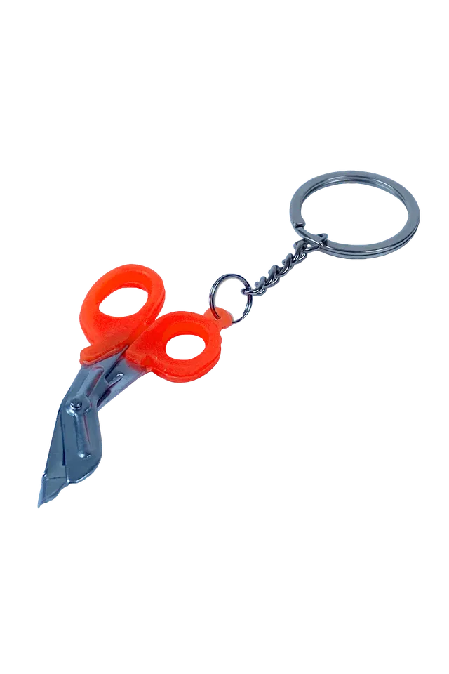 Enfermania Regalos Porte-clés ciseaux EMS métal corail