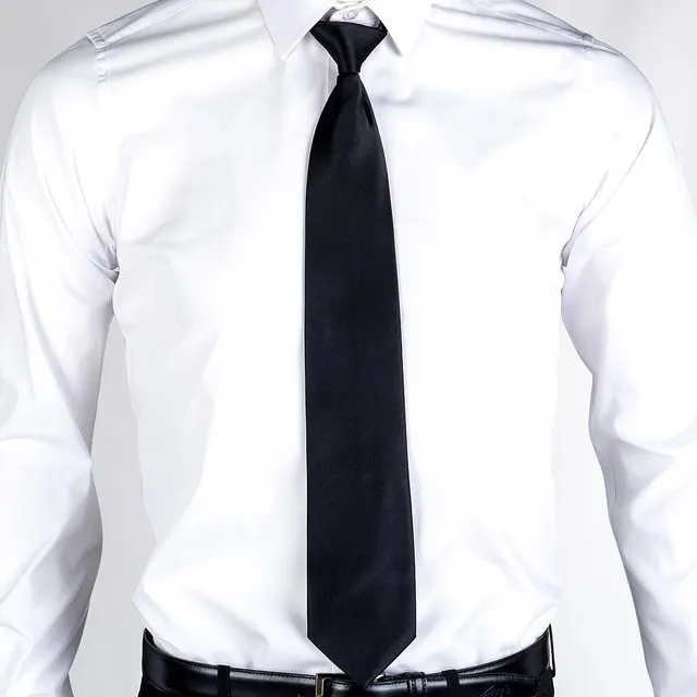 GARY'S Add-Ons cravate satin noire nœud fixe