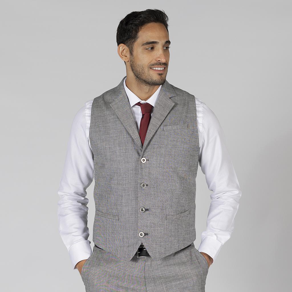 Gary's Cheviot Gilet homme gris coton service