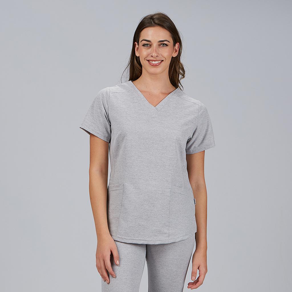 Gary's Irina blouse médicale gris perle manches courtes stretch