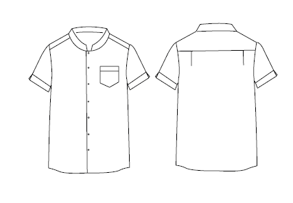 Gary's Shirts Grandad chemise homme noire col mao manches courtes