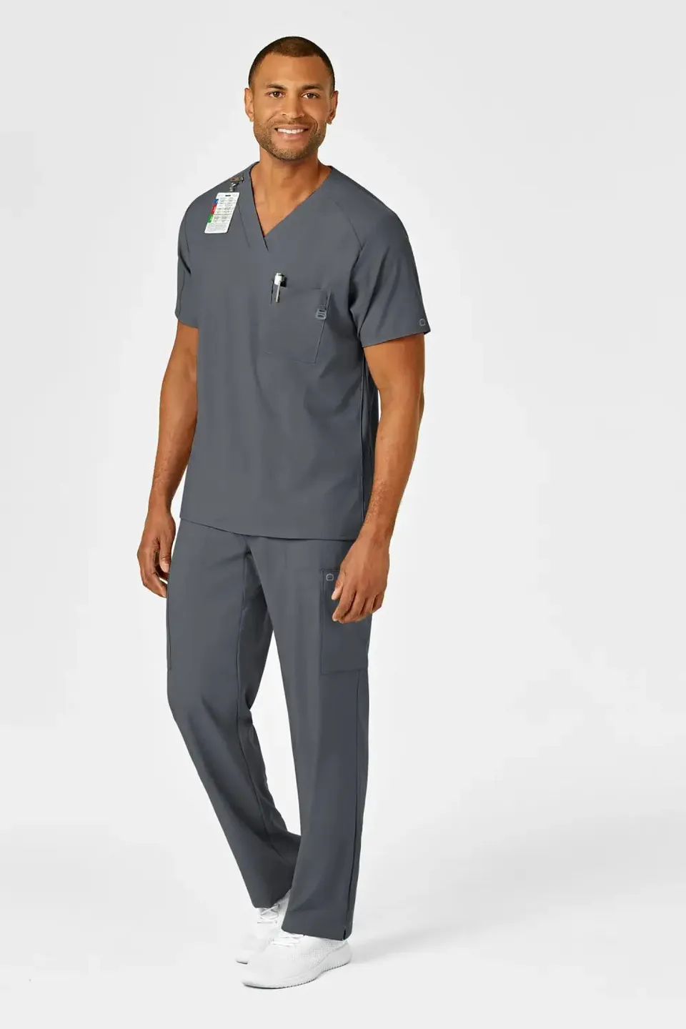 Aelin LUCA W123 Tenue médicale homme gris stretch