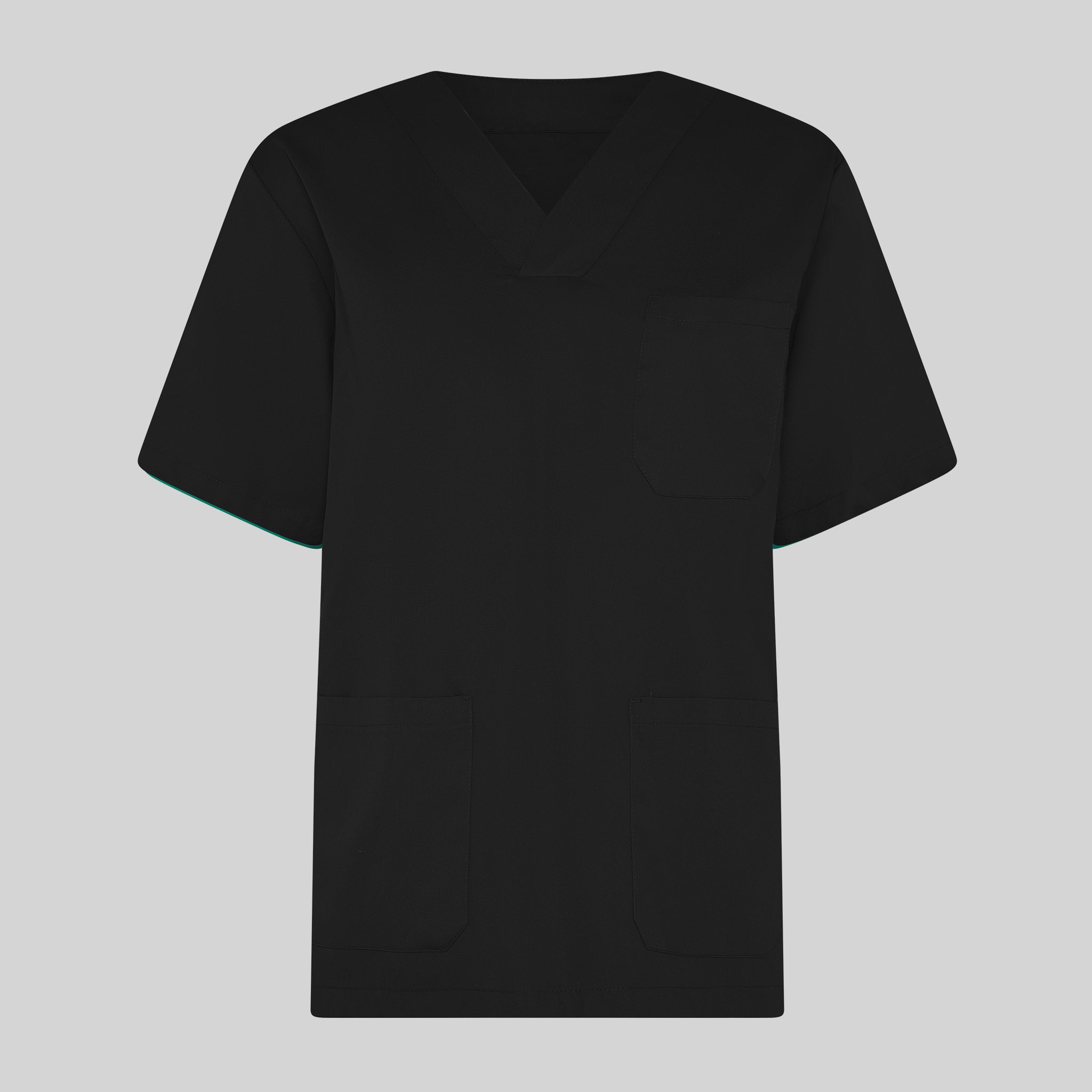 Gary's blouse unisexe col V noire tunique médicale 3 poches