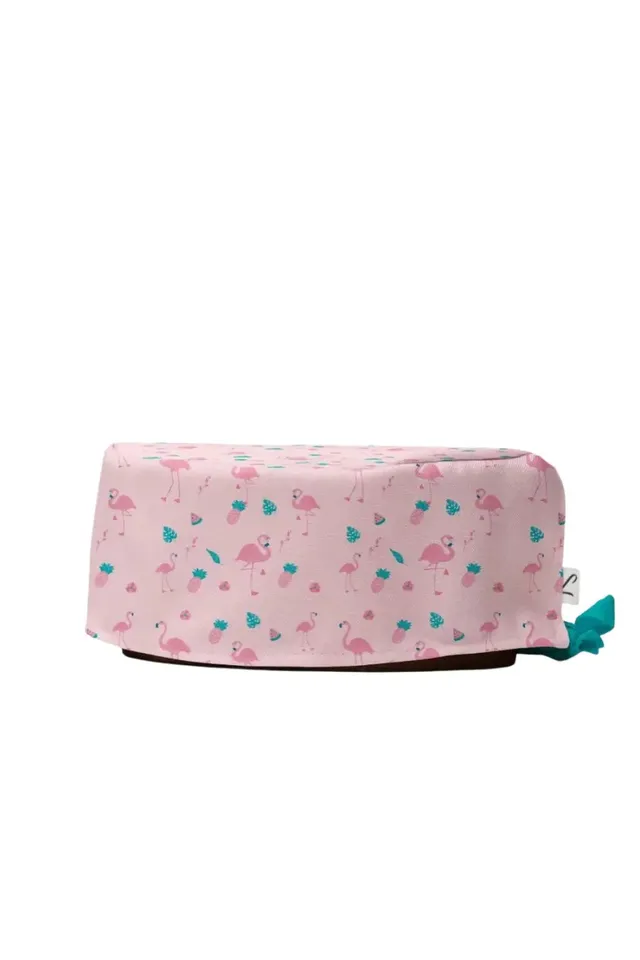 Aelin Paris Calot de bloc rose imprimé flamants réglable