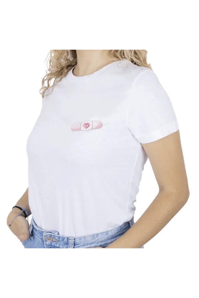 Enfermania Ropa Tirita t-shirt femme blanc 100% coton