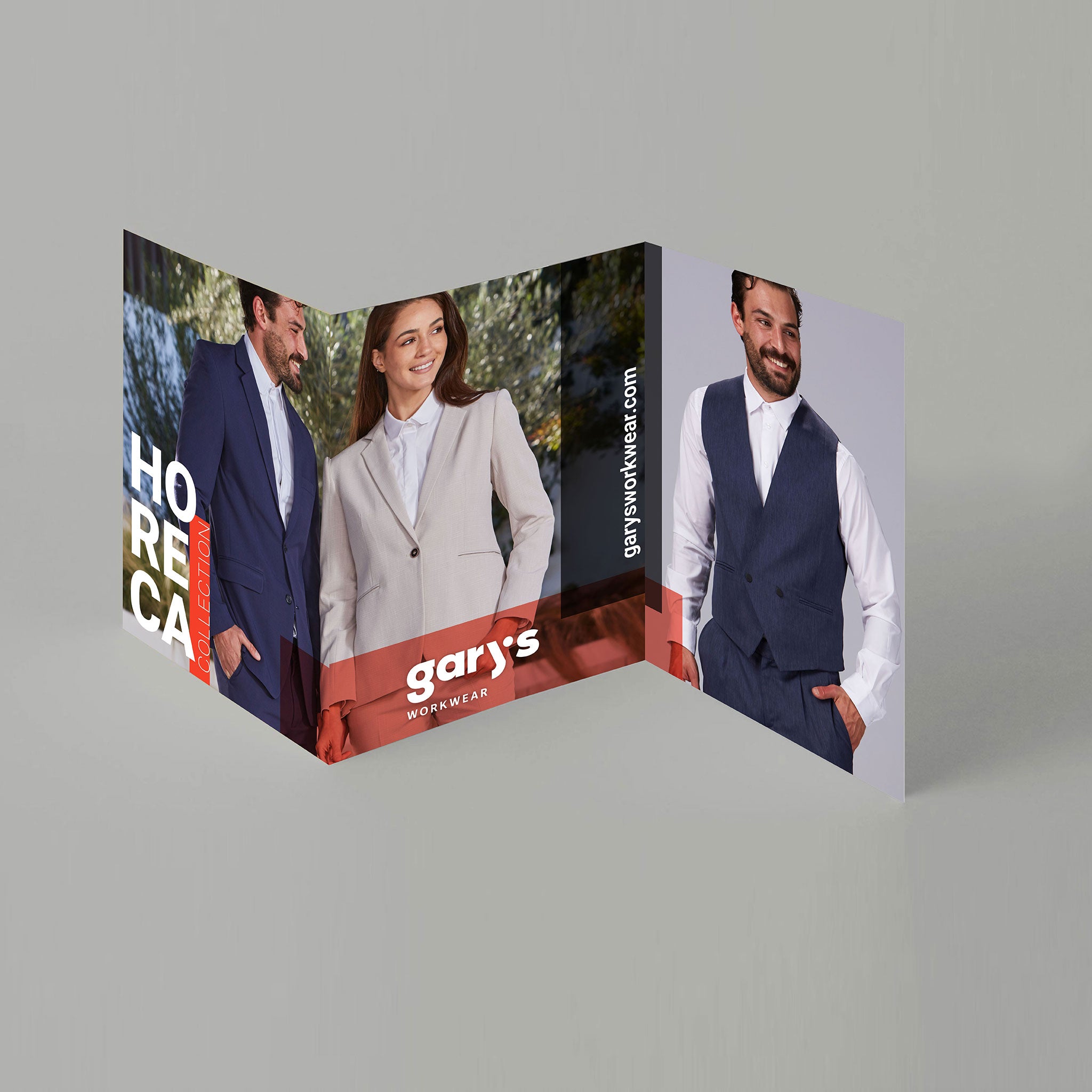 GARY'S Horeca triptyque carton imprimé pour vitrine