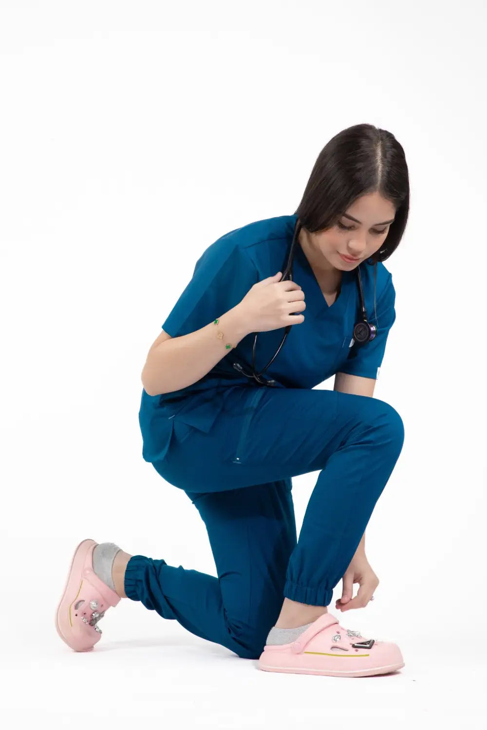 Aelin Slimfit NEW tenue médicale bleu turquoise 6 poches