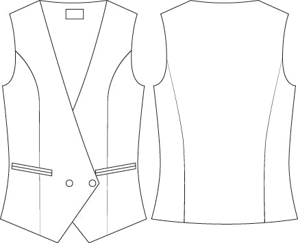 GARY'S Romero gilet femme croisé noir tailleur poches