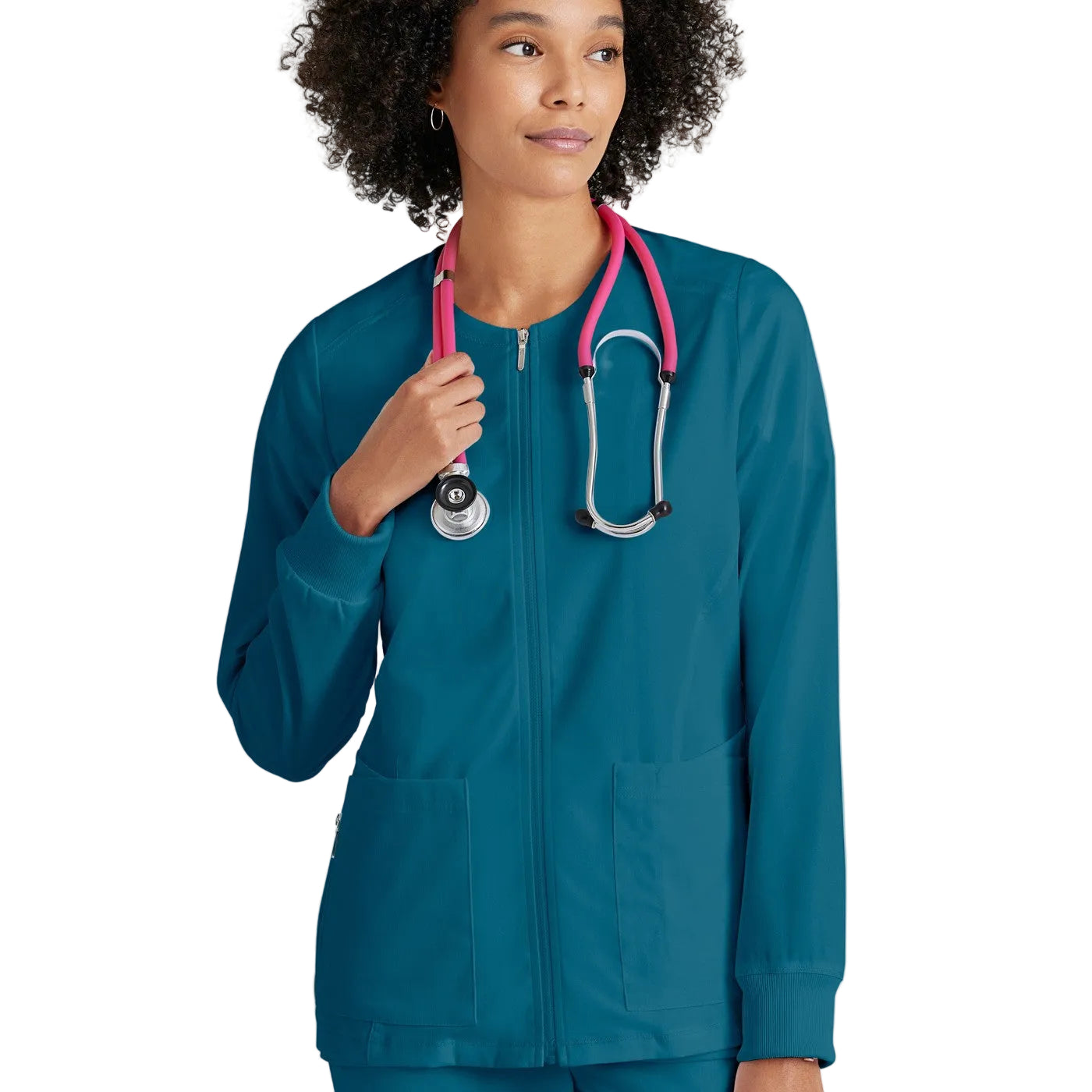 Grey's Anatomy veste médicale femme zip 5 poches bleu pétrole M
